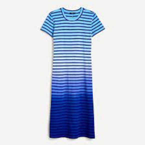 J. Crew Dresses J Crew Midi Striped Ombre Tshirt Dress S Poshmark